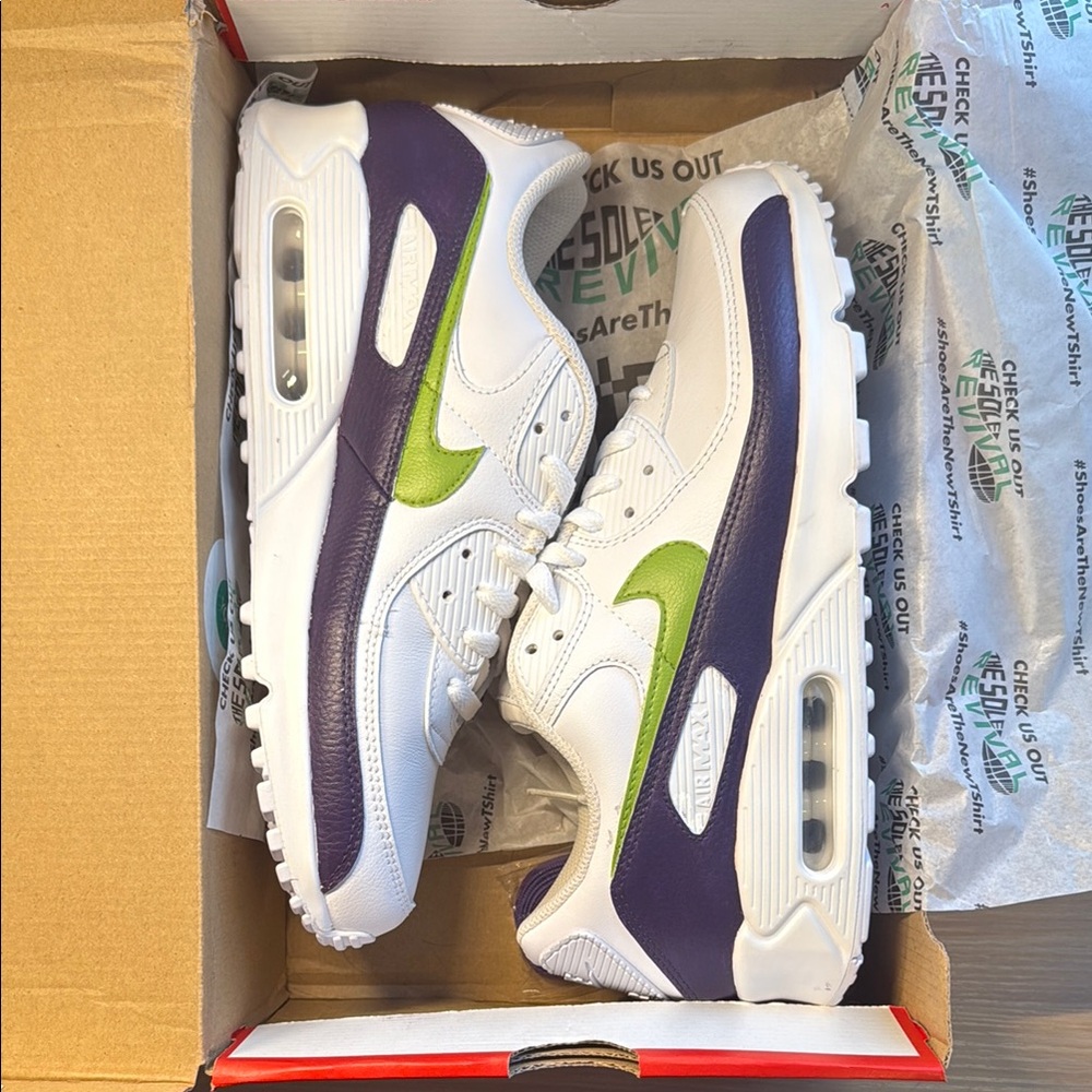 Nike Air Max White Purple Green Sneakers